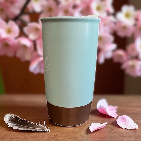 Starbucks Coffee Is Magic Ceramic Travel Tumbler Mug 12oz NWT - Picture 4 of 7